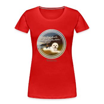 Whisky Dicton Single Maltais - T-shirt bio Premium Femme - rouge - Devant - Mia (176cm)