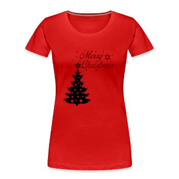 Merry Christmas - Frauen Premium Bio T-Shirt - Rot - Vorne - Mia (176cm)