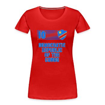 Équipe de République démocratique du Congo de football - T-shirt bio Premium Femme - rouge - Devant - Mia (176cm)