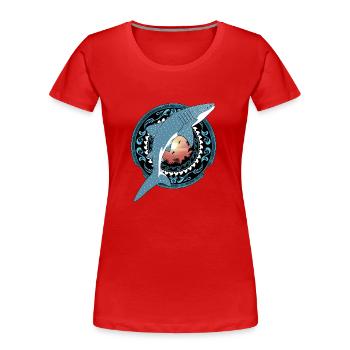 Walhai Hawaiianisch - Frauen Premium Bio T-Shirt - Rot - Vorne - Mia (176cm)