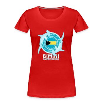 Requin-marteau Bimini - T-shirt bio Premium Femme - rouge - Devant - Mia (176cm)