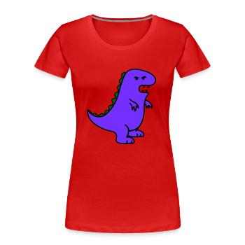 angry dino - Frauen Premium Bio T-Shirt - Rot - Vorne - Mia (176cm)