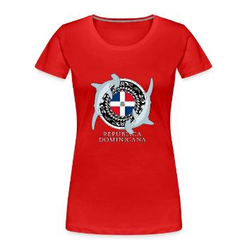 Requins-marteaux République dominicaine - T-shirt bio Premium Femme - rouge - Devant - Mia (176cm)