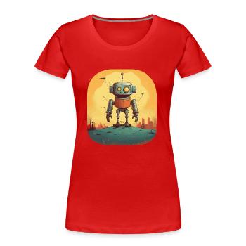 Robot - Frauen Premium Bio T-Shirt - Rot - Vorne - Mia (176cm)