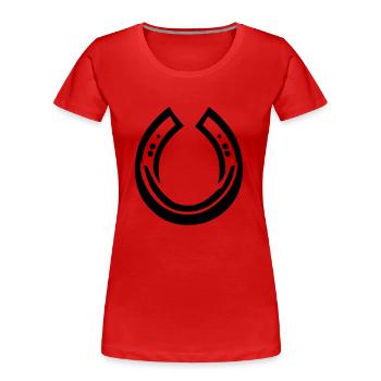 Hufeisen Vektor Geschenkidee - Frauen Premium Bio T-Shirt - Rot - Vorne - Mia (176cm)