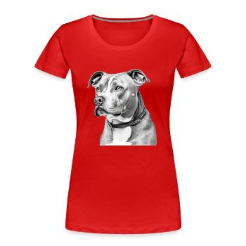Zion der Pitbull - Frauen Premium Bio T-Shirt - Rot - Vorne - Mia (176cm)