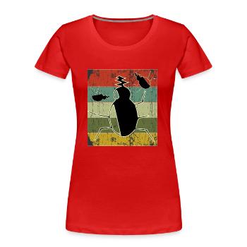 Vintage bugs sunset design - Women's Premium Organic T-Shirt - red - Front - Mia (176cm)