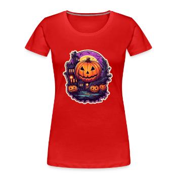 Halloween - Women's Premium Organic T-Shirt - red - Front - Mia (176cm)