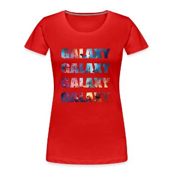 galaxy - Women's Premium Organic T-Shirt - red - Front - Mia (176cm)