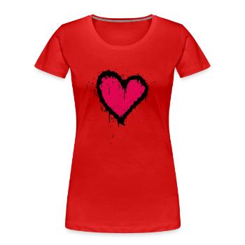 Herz - Frauen Premium Bio T-Shirt - Rot - Vorne - Mia (176cm)