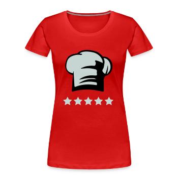 kochmütze 5 sterne koch - Frauen Premium Bio T-Shirt - Rot - Vorne - Mia (176cm)
