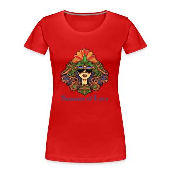 Summer of Love - Women's Premium Organic T-Shirt - red - Front - Mia (176cm)