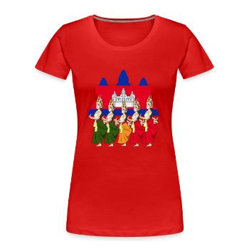 Cambodge Tradition Danse Khmer Apsara I Cadeau - T-shirt bio Premium Femme - rouge - Devant - Mia (176cm)