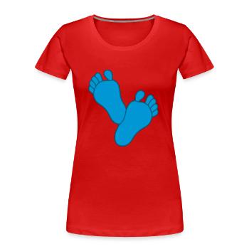 Baby Feet Boy - Women's Premium Organic T-Shirt - red - Front - Mia (176cm)