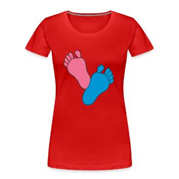 Bébé Pieds Fille Garçon - T-shirt bio Premium Femme - rouge - Devant - Mia (176cm)
