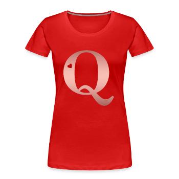 Buchstabe Q roségold - Frauen Premium Bio T-Shirt - Rot - Vorne - Mia (176cm)