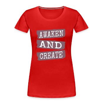 Cadeau Clarity Éclairage de croissance de pointe - T-shirt bio Premium Femme - rouge - Devant - Mia (176cm)