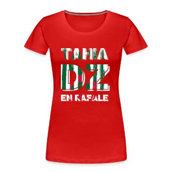 Tahia DZ im Aufruhr - Geschenkidee Algerien - Frauen Premium Bio T-Shirt - Rot - Vorne - Mia (176cm)