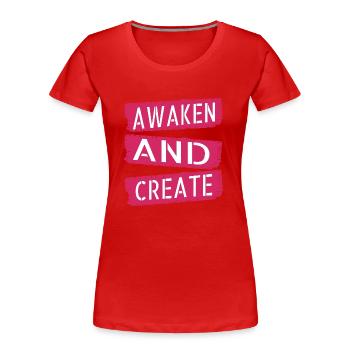 fostering creativity innovative ideas - Frauen Premium Bio T-Shirt - Rot - Vorne - Mia (176cm)