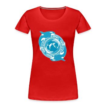 Daughter of Poseidon - Women's Premium Organic T-Shirt - red - Front - Mia (176cm)