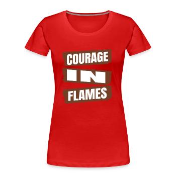 Citation drôle de caserne de pompiers géniale actes de courage - T-shirt bio Premium Femme - rouge - Devant - Mia (176cm)