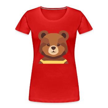 Teddy mit Kleider - Frauen Premium Bio T-Shirt - Rot - Vorne - Mia (176cm)