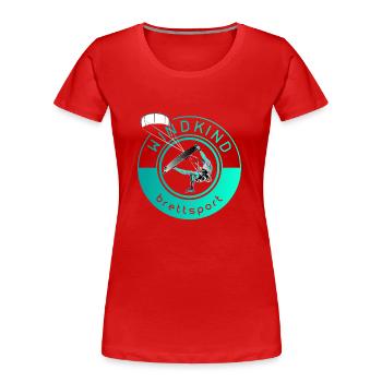 Windkind kiter - Frauen Premium Bio T-Shirt - Rot - Vorne - Mia (176cm)