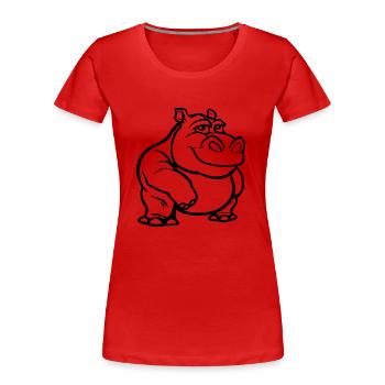 nilpferd - Frauen Premium Bio T-Shirt - Rot - Vorne - Mia (176cm)
