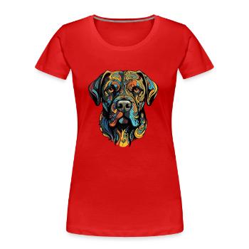 hund dog - Frauen Premium Bio T-Shirt - Rot - Vorne - Mia (176cm)