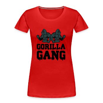 gorilla gang - Frauen Premium Bio T-Shirt - Rot - Vorne - Mia (176cm)