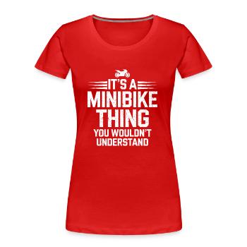 La fascination des -motos - T-shirt bio Premium Femme - rouge - Devant - Mia (176cm)