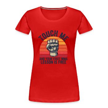 Selbstbewusst und kämpferisch - Frauen Premium Bio T-Shirt - Rot - Vorne - Mia (176cm)