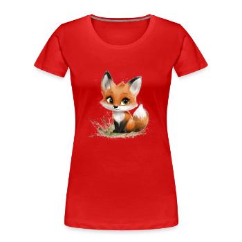 Fux Bébé - T-shirt bio Premium Femme - rouge - Devant - Mia (176cm)