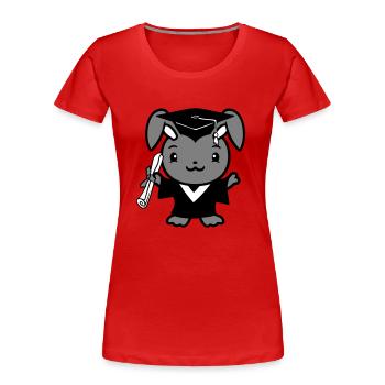Bunny College School Graduation Abitur Certificate Sweet - Women's Premium Organic T-Shirt - red - Front - Mia (176cm)