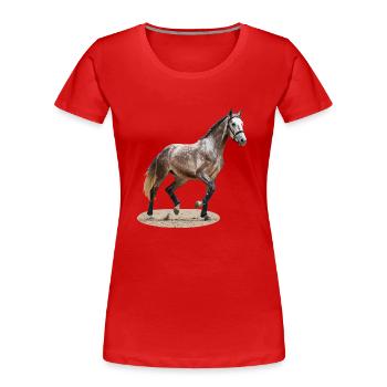 Selle Français 2 - T-shirt bio Premium Femme - rouge - Devant - Mia (176cm)