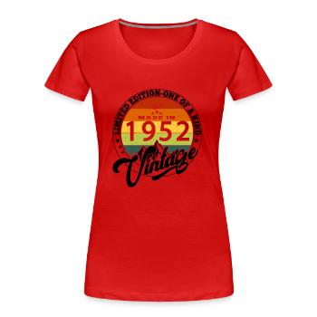 1952 Birthday Born in 1952 Vintage Retro. Editio - Women's Premium Organic T-Shirt - red - Front - Mia (176cm)