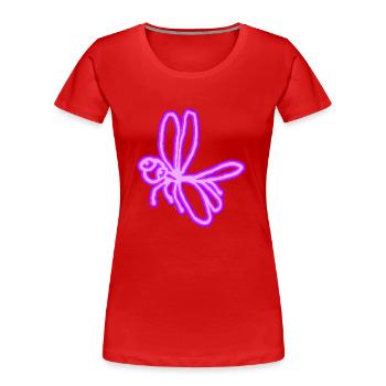 Neon Dragonfly - Women's Premium Organic T-Shirt - red - Front - Mia (176cm)