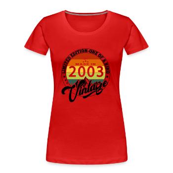 2003 Geburtstag Geboren im Jahr 2003 Jahrgang Retro. Editio - Frauen Premium Bio T-Shirt - Rot - Vorne - Mia (176cm)