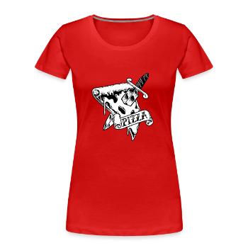 PIZZA !!! - Frauen Premium Bio T-Shirt - Rot - Vorne - Mia (176cm)