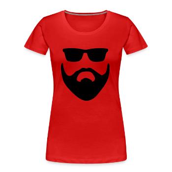Bart - Frauen Premium Bio T-Shirt - Rot - Vorne - Mia (176cm)