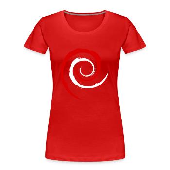 Austrian Debian Swirl - Frauen Premium Bio T-Shirt - Rot - Vorne - Mia (176cm)