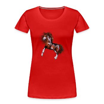 Native Horse - Women's Premium Organic T-Shirt - red - Front - Mia (176cm)