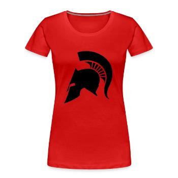Casque de Spartan - T-shirt bio Premium Femme - rouge - Devant - Mia (176cm)