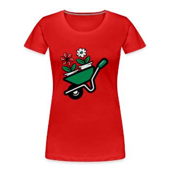 Fleurs Jardin brouette - T-shirt bio Premium Femme - rouge - Devant - Mia (176cm)