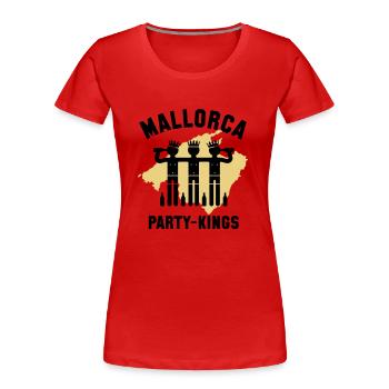 Mallorca Party-Kings (Partyurlaub / 2C) - Frauen Premium Bio T-Shirt - Rot - Vorne - Mia (176cm)