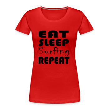 Surfen Surfing Wellenreiten - Frauen Premium Bio T-Shirt - Rot - Vorne - Mia (176cm)