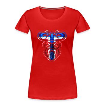 Viking Esports emblem - Women's Premium Organic T-Shirt - red - Front - Mia (176cm)