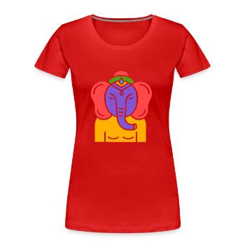 Symbol eines indischen Elefanten, Kultur Indiens - Frauen Premium Bio T-Shirt - Rot - Vorne - Mia (176cm)