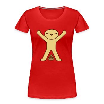 Kacka gemacht glückliches Kind - Frauen Premium Bio T-Shirt - Rot - Vorne - Mia (176cm)