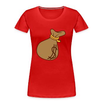 Dollar Symbol Geld Sack - Frauen Premium Bio T-Shirt - Rot - Vorne - Mia (176cm)